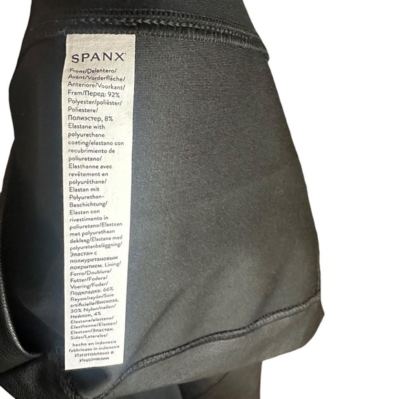 - NEW SPANX Leather-Like Combo Fitted Dress MIDI SIZE LARGE - Picture 5 of 7